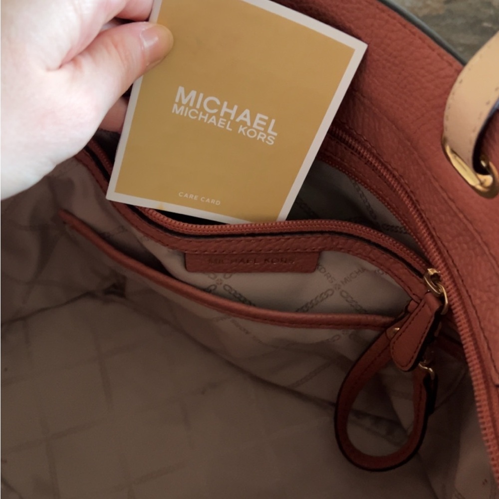 Michael Kors Coral Leather Tote - Picture 3 of 4